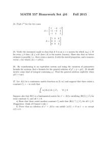 MATH 557 Homework Set #6 Fall 2015