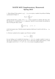 MATH 565X Supplementary Homework Spring 2013