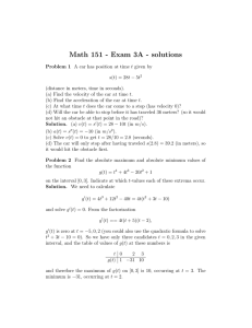 Math 151 - Exam 3A - solutions