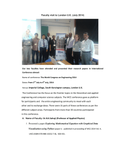 Faculty visit to London U.K. (July 2014)