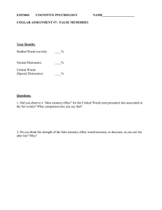 EXP3604 COGNITIVE PSYCHOLOGY NAME____________________