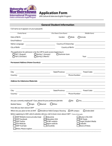 UNI CIEP Application Form - Intensive English Program