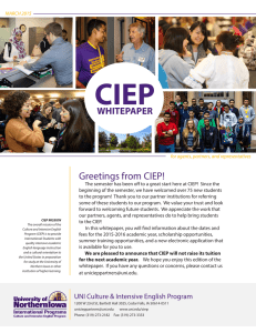 CIEP  Greetings from CIEP! WHITEPAPER