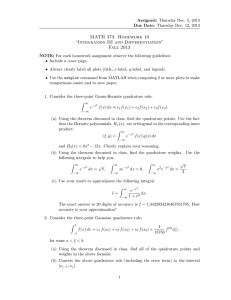 Math 373 Homework 10: Integration & Differentiation