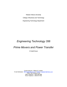 Engineering Technology 356  Prime Movers and Power Transfer