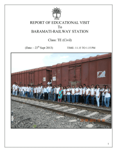 REPORT OF EDUCATIONAL VISIT To BARAMATI-RAILWAY STATION