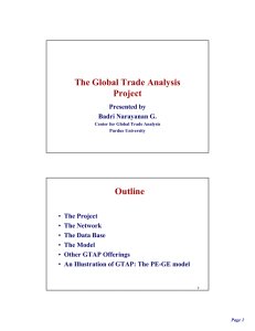 The Global Trade Analysis Project Outline