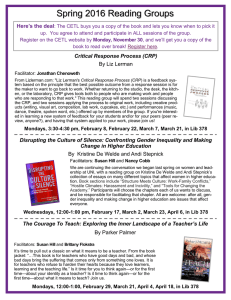 Spring 2016 Reading Groups Here’s the deal
