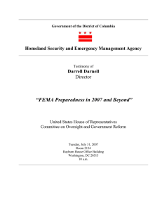 “FEMA Preparedness in 2007 and Beyond”  Darrell Darnell