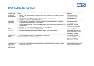 Draft KLOEs for the Trust