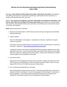 Minutes from the Manufacturing Engineering Advisory Board Meeting May 9, 2008