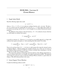IEOR 290A – L 13 O M 1 Single-Index Model