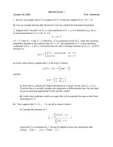 Stat 643 Exam 1 October 29, 2002 Prof. Vardeman