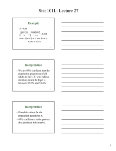 Stat 101L: Lecture 27 Example Interpretation 