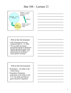 Stat 104 – Lecture 21 Poll on the Environment