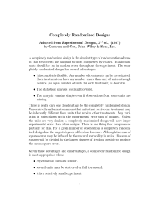 Completely Randomized Designs: An Overview
