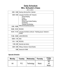 Daily Schedule rs. Schuetz’s Class M 2011-2012
