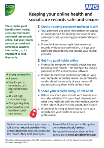 Keeping your online health and social care records safe and secure 1