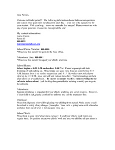 Kindergarten Parent Letter: Classroom Info & Expectations