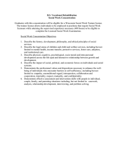 B.S. Vocational Rehabilitation Social Work Concentration