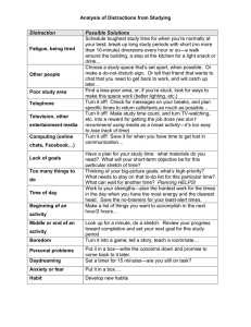 Analysis of Distractions from Studying