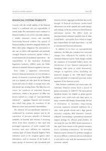 FINANCIAL SYSTEM STABILITY