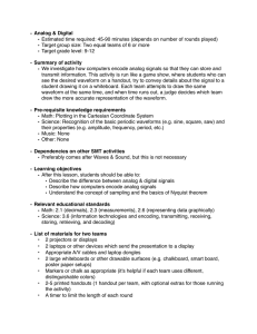• Analog &amp; Digital • • Summary of activity