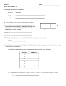Algebra 1  Name ________________________________ Review Open Response #1