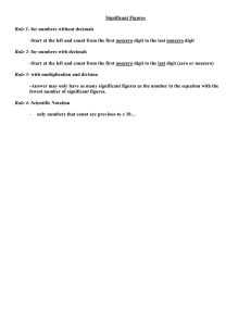 Significant Figures  Rule 1