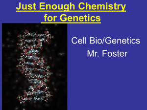 Just Enough Chemistry for Genetics Cell Bio/Genetics Mr. Foster
