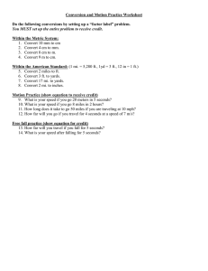 Conversion & Motion Practice Worksheet