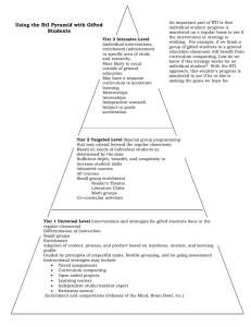 Using the RtI Pyramid with Gifted Students