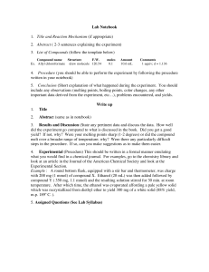 Lab Notebook  Title and Reaction Mechanism Abstract
