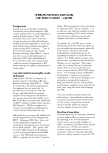 Tearfund Advocacy case study Debt relief in action – Uganda