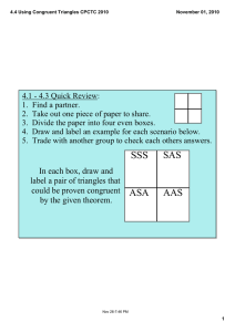 4.1 ­ 4.3 Quick Review: 1.  Find a partner. 2.  Take out one piece of paper to share. 3.  Divide the paper into four even boxes.