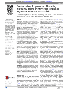 Eccentric training for prevention of hamstring a systematic review and meta-analysis