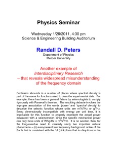 Physics Seminar  Randall D. Peters Another example of