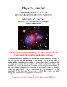 Physics Seminar  Michael V. Torbett