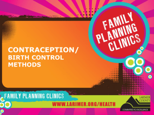 CONTRACEPTION/ BIRTH CONTROL METHODS