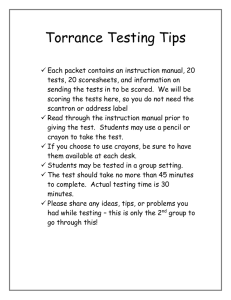 Torrance Testing Tips