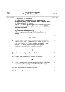 Theory of Machines & Mechanisms Exam Paper