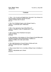 Gen. Math. Notes Contents