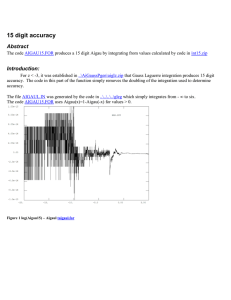 15 digit accuracy Abstract Introduction: