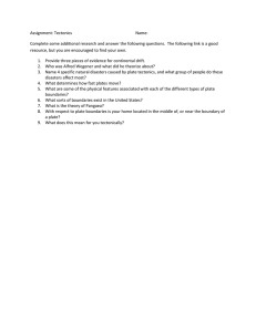 Assignment: Tectonics  Name: