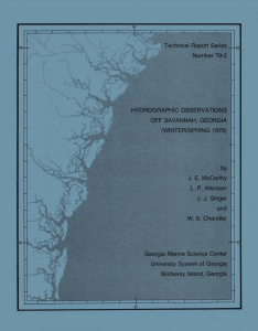 Technical  Report Series Number 79-2 HYDROGRAPHIC OBSERVATIONS OFF SAVANNAH,  GEORGIA