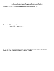College Algebra Open Response Final Exam Review