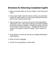 Directions for Returning Completed CogATs