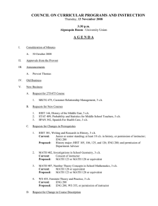 COUNCIL ON CURRICULAR PROGRAMS AND INSTRUCTION 13 November 2008