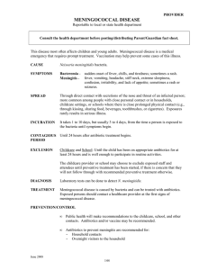 MENINGOCOCCAL DISEASE