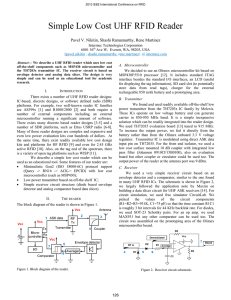 Low Cost UHF RFID Reader Design